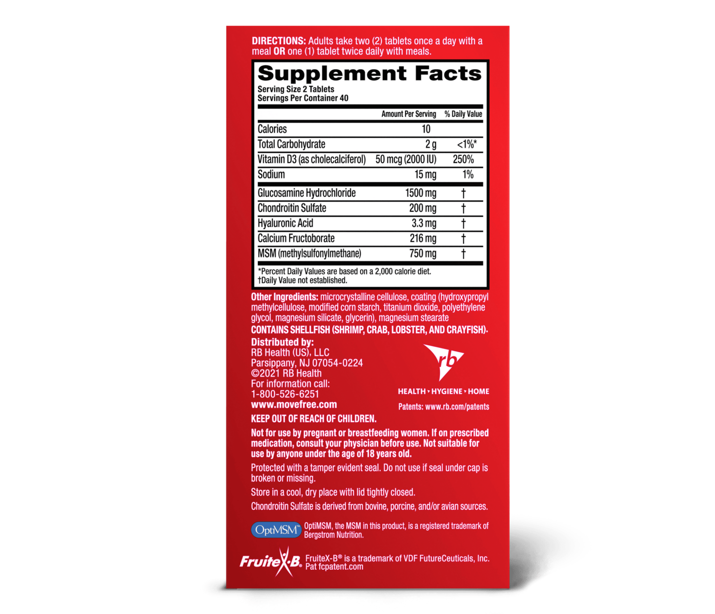 Move Free Advanced MSM + Vitamin D3 Glucosamine Chondroitin Joint Supplement