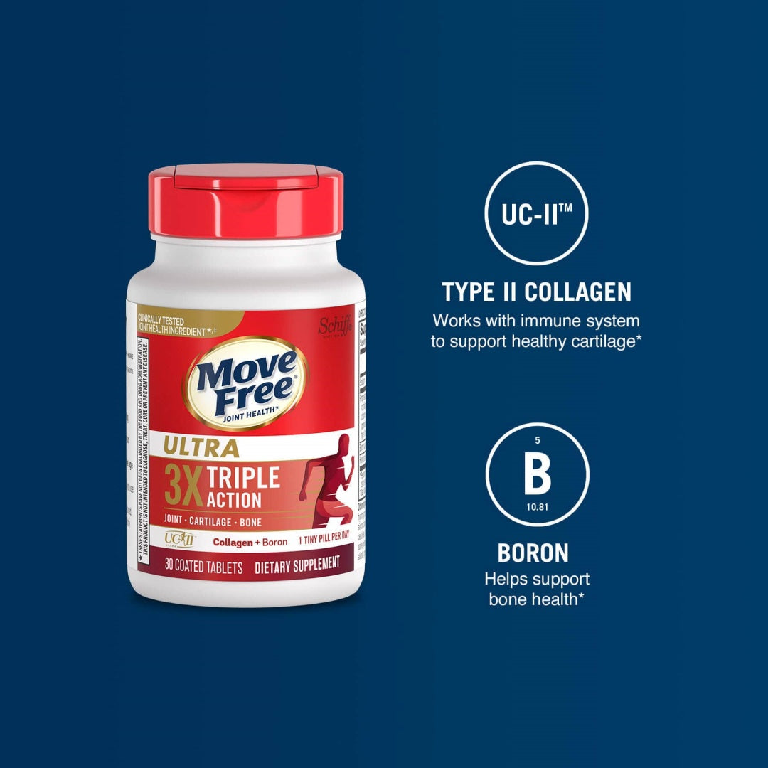 Move Free® 3X Ultra Triple Action With Type II Collagen & Boron (64 servings)